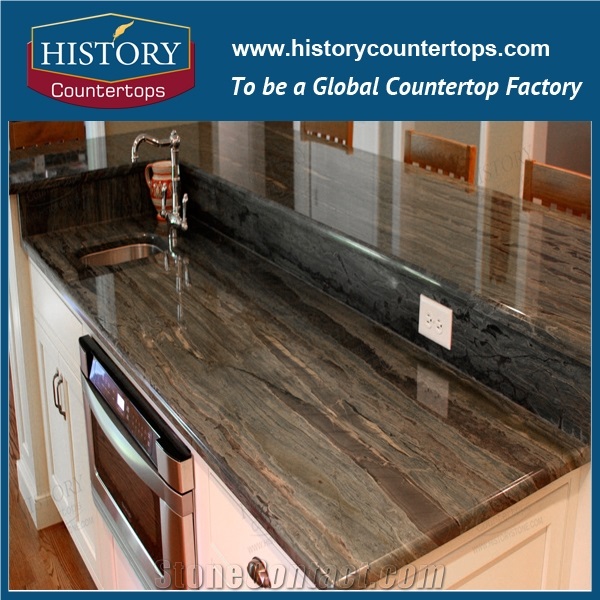 Hot Sales China Natural Stone,Green Color Granite,Multicolor Green Granite,High Polished Kitchen Countertops,Kitchen Island