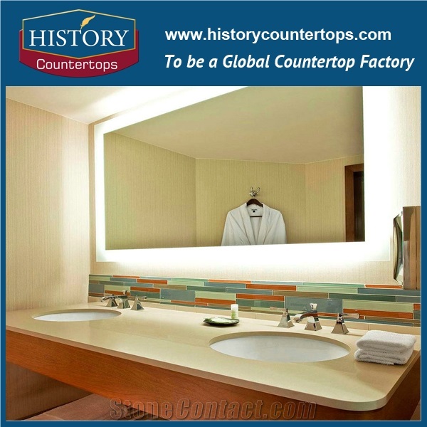 Kamari Beige Quartz Bath Tops,Beige Color Artificial Stone Bathroom Tops,Bathroom Countertops,Solid Surface Bathroom Vanity Countertops,Bath Tops