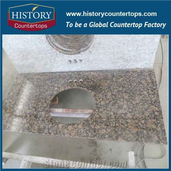 Nattural Stone Chinese Supplier High Polished Finland Baltic Brown Granite Bathroom Countertops,Custom Vanity Tops for Sales