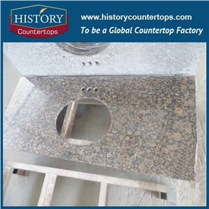 Nattural Stone Chinese Supplier High Polished Finland Baltic Brown Granite Bathroom Countertops,Custom Vanity Tops for Sales