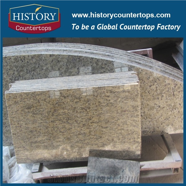 Natural Stone Chinses Supplier High Polished Brazil Santa Cecilia Building Material, Kitchen Countertops, Yellow Granite Bar Tops, Work Top for Sales