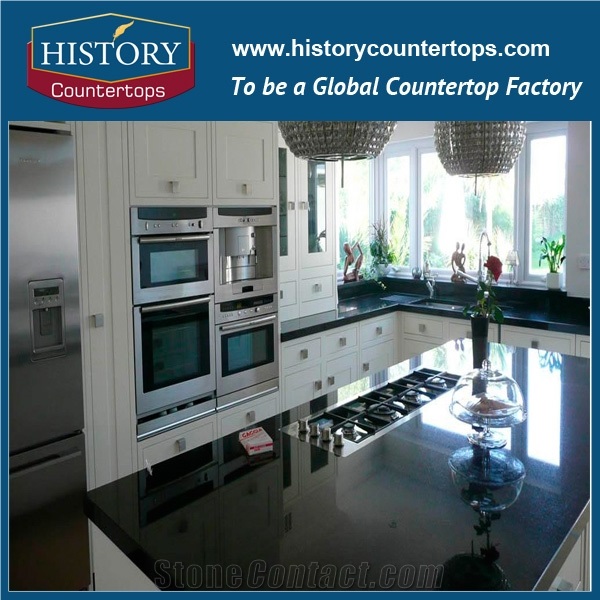 New Style Own Factory Chinese Supplier High Polished Natural Stone, Zimbabue Black Granite, Granite Kitchen Countertops, Bar Tops,Work Tops for Sales
