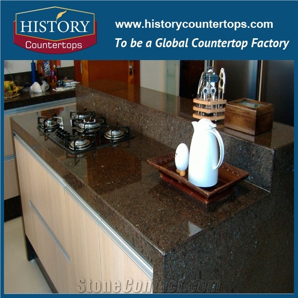 Polished Natural Stone,Building Material,Cafe Imperial Brown Granite Kitchen Countertops,Work Tops,Bar Tops,Kitchen Island Tops for Sales