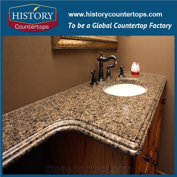Precut Half Bullnose Natural Stone Bathroom Tops, Solid Surface Bathroom Vanity for Granite Tops, Best Price Kitchen Island Countertops for Multi-Family Projects