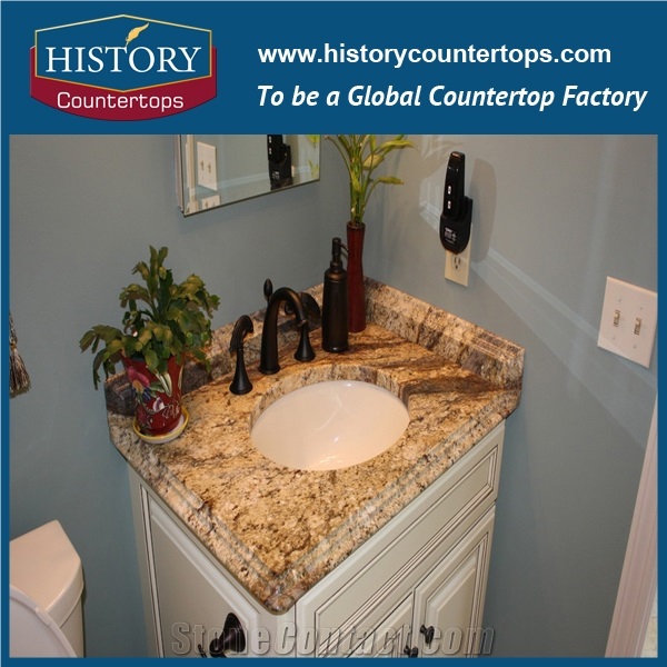 Single Bowl Bathroom Vanity Tops with Custom Edg, Standard Size and Custom Size Bathroom Tops for Multi-Family and Hospitality Projects