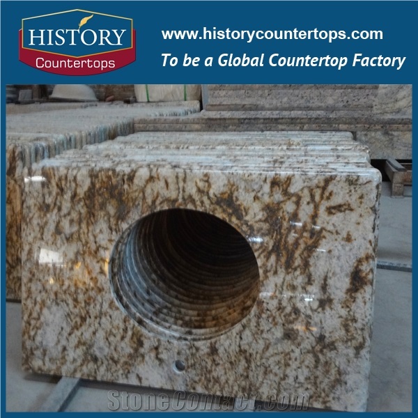 Single or Double Sinks Tops for Bathroom, Cheap Price Granite Vanity Tops on Sales for Hospitality Projects