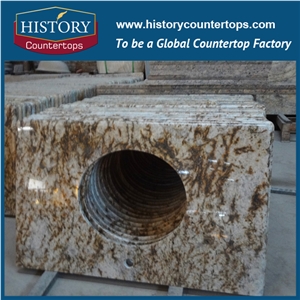 Single or Double Sinks Tops for Bathroom, Cheap Price Granite Vanity Tops on Sales for Hospitality Projects