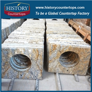 Wholeset Packing Precut Laminate Vanity Tops Dream Ccecilia Granite for Hospitality Projects, Custom Tops with Custom Size for Sales