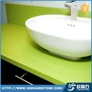 Engineered Glass Green Quartz Stone Slabs