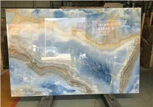 Natural Blue Onyx Big Slab Wall Covering