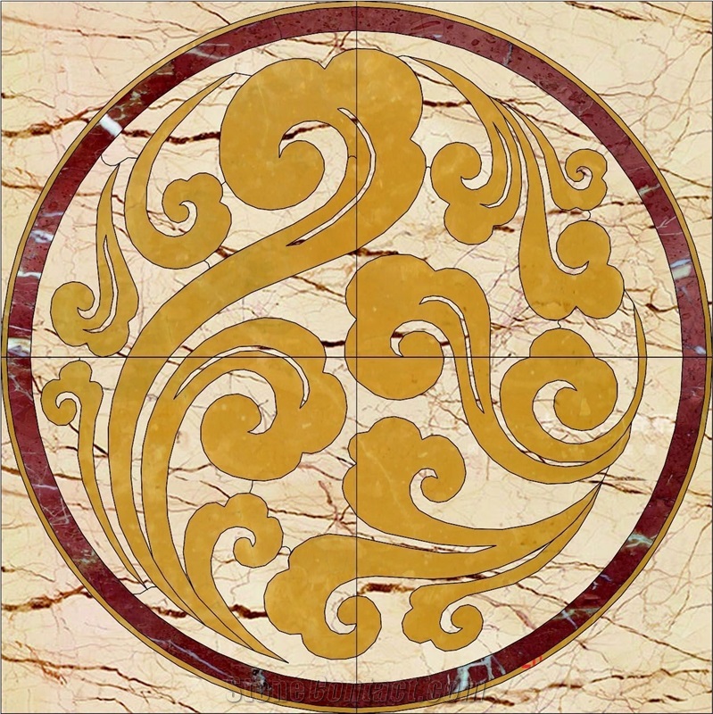 Round Waterject Floor Mosaic for Floor Hall