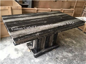 Hot Sell 6 Seaters Black Marble Table, Nature Marble Hot Sell 6 Seaters Black Marble Table, Nature Marble