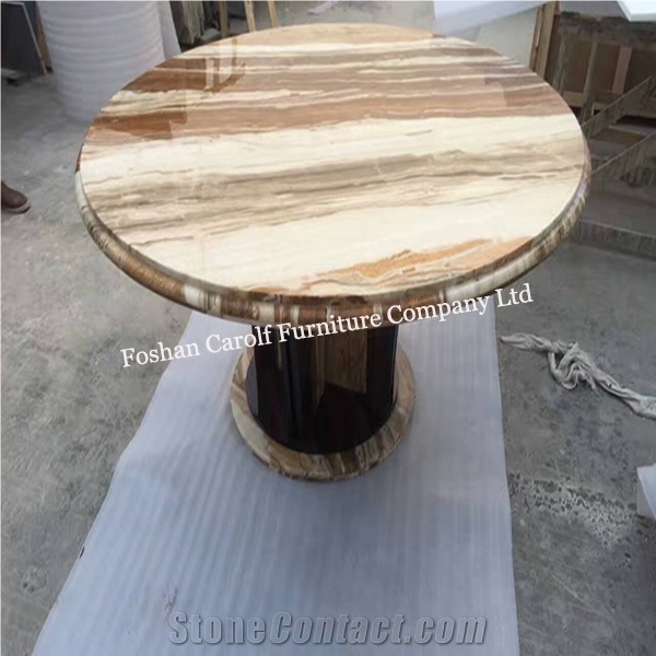Nature Travertine 6 Seaters Round Dining Table