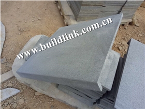 Hainan Black Basalt Sawn 200 Grit Pool Coping Tiles, Dark Bluestone Sawn 200# Pool Coping Tiles