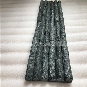 China Black Quartzite Stacked Stone Veneer Feature Wall Cladding Panel Ledger Stone Natural Split Face Mosaic Tile Landscaping Building Interior & Exterior Decor Culture Stone 60x15cm Mountain-Shape