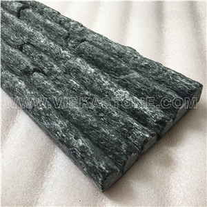 China Black Quartzite Stacked Stone Veneer Feature Wall Cladding Panel Ledger Stone Natural Split Face Mosaic Tile Landscaping Building Interior & Exterior Decor Culture Stone 60x15cm Mountain-Shape