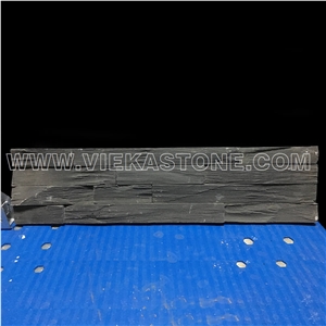 China Black Slate Ledge Stone Tile Fireplace Stacked Stone Veneer Feature Wall Cladding Panel Rock Natural Split Face Mosaic Landscaping Building Interior & Exterior Culture Stone 60x15cm