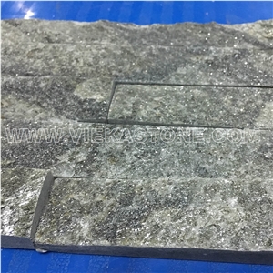 China Green Quartzite Fireplace Stacked Stone Veneer Feature Wall Cladding Panel Ledge Stone Rock Natural Split Face Mosaic Tile Landscaping Building Interior & Exterior Decor Culture Stone 60x15cm