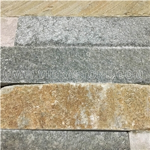 China Mixed Beige Slate Fireplace Stacked Stone Veneer Feature Wall Cladding Panel Ledge Stone Rock Natural Split Face Mosaic Tile Landscaping Building Interior & Exterior Decor Culture Stone 60x15cm