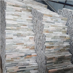 China Mixed Beige Slate Fireplace Stacked Stone Veneer Feature Wall Cladding Panel Ledge Stone Rock Natural Split Face Mosaic Tile Landscaping Building Interior & Exterior Decor Culture Stone 60x15cm