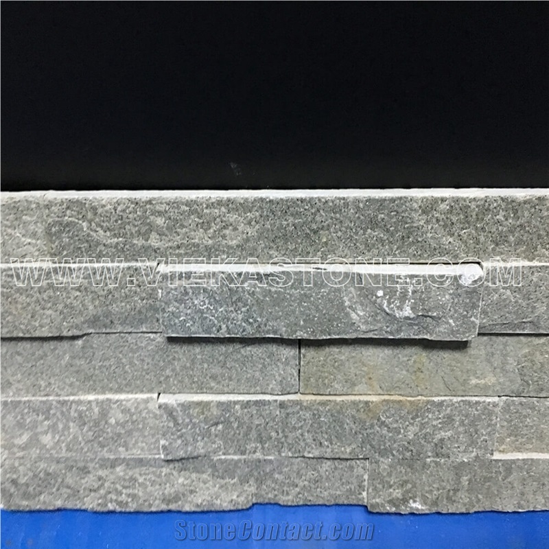 China P013 Green Slate Fireplace Stacked Stone Veneer Feature Wall Cladding Panel Ledge Stone Rock Natural Split Face Mosaic Tile Landscaping Building Interior & Exterior Decor Culture Stone 60x15cm
