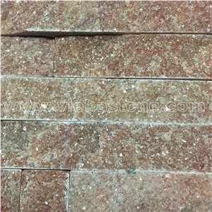 China Rosa Peach Quartzite Stacked Stone Veneer Feature Wall Cladding Panel Ledge Stone Rock Natural Split Face Mosaic Tile Landscaping Building Interior & Exterior Decor Culture Stone 60x15cm