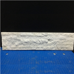 China Snow White Quartzite Fireplace Stacked Stone Veneer Feature Wall Cladding Panel Ledge Stone Rock Natural Split Face Mosaic Tile Landscaping Building Interior & Exterior Culture Stone 60x15cm