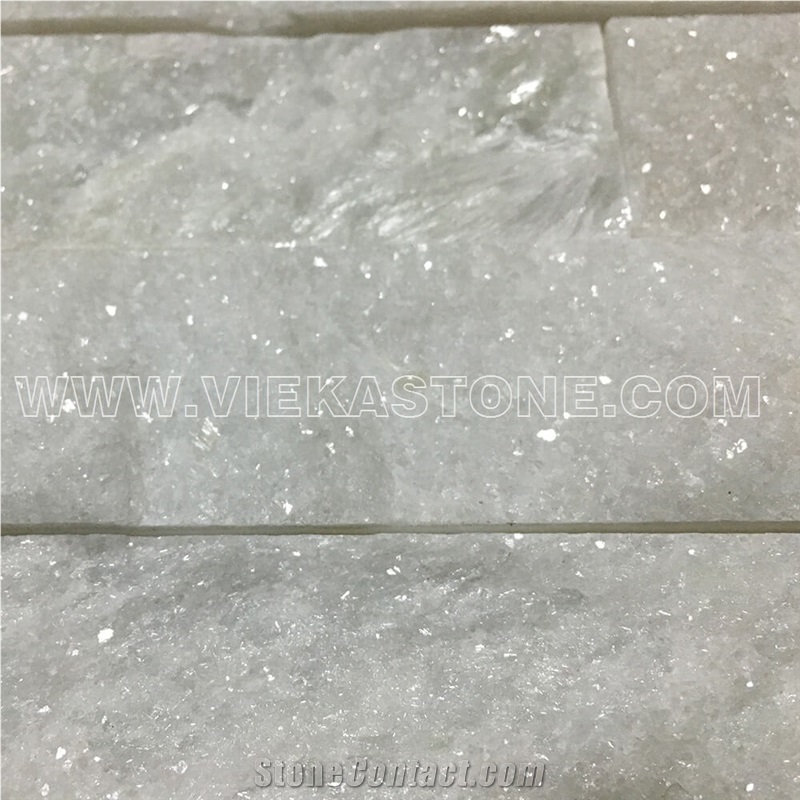 China Snow White Quartzite Fireplace Stacked Stone Veneer Feature Wall Cladding Panel Ledge Stone Rock Natural Split Face Mosaic Tile Landscaping Building Interior & Exterior Culture Stone 60x15cm