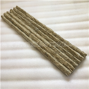 China Tiger Yellow Quartzite Stacked Stone Veneer Wall Cladding Panel Ledger Stone Natural Split Face Mosaic Tile Landscaping Building Interior & Exterior Decor Culture Stone 60x15cm Mountain-Shape