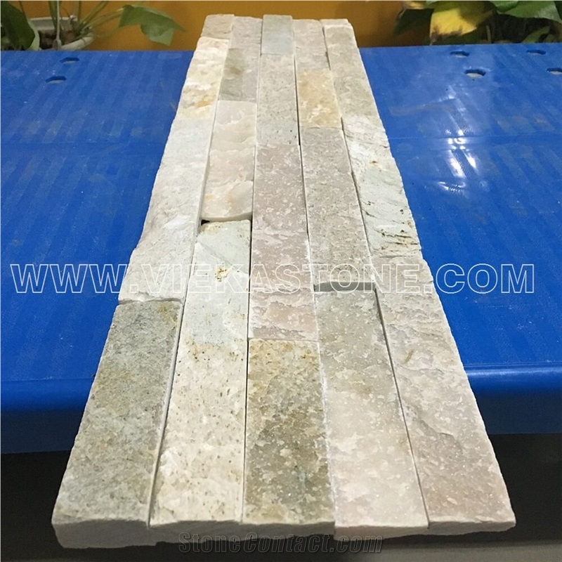 China Yellow Beige Slate Fireplace Stacked Stone Veneer Feature Wall Cladding Panel Ledge Stone Rock Natural Split Face Mosaic Tile Landscaping Building Interior & Exterior Decor Culture Stone 60x15cm