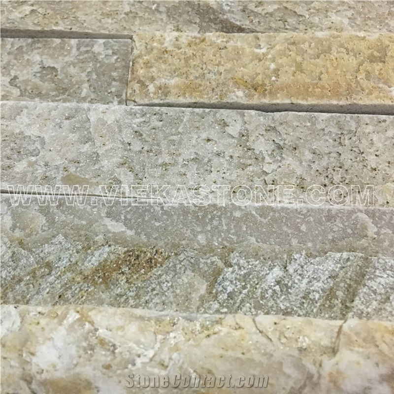 China Yellow Beige Slate Fireplace Stacked Stone Veneer Feature Wall Cladding Panel Ledge Stone Rock Natural Split Face Mosaic Tile Landscaping Building Interior & Exterior Decor Culture Stone 60x15cm