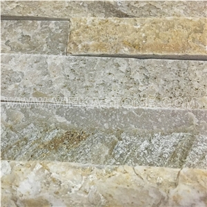 China Yellow Beige Slate Fireplace Stacked Stone Veneer Feature Wall Cladding Panel Ledge Stone Rock Natural Split Face Mosaic Tile Landscaping Building Interior & Exterior Decor Culture Stone 60x15cm