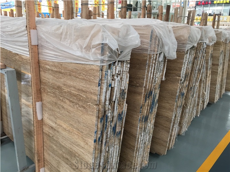 Quarry Direct Supply Cafe Travertine Iran Brown Travertine Slabs & Tiles & Flooring Tiles & Wall Cladding, Brown Polished Travertine Tiles & Slabs for Interior Decoration