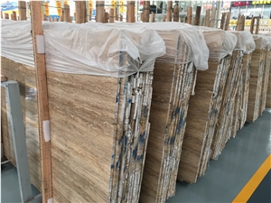 Quarry Direct Supply Cafe Travertine Iran Brown Travertine Slabs & Tiles & Flooring Tiles & Wall Cladding, Brown Polished Travertine Tiles & Slabs for Interior Decoration
