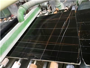 Quarry Direct Supply Noir Aziza Marble Black Gold Marble Tunisia Black Marble Slabs & Tiles & Flooring Tiles & Wall Cladding, Black Polished Luxury Black Marble Tiles & Slabs for Interior Decoration