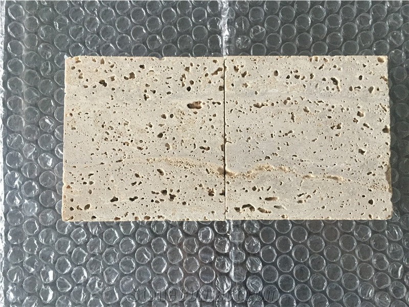 Quarry Direct Supply Rome Travertine Iran Beige Travertine Slabs & Tiles & Floor Covering Tiles & Wall Tiles, No Polished Cutting Surface Rough Surface with Holes Rome Beige Travertine Tiles & Slabs