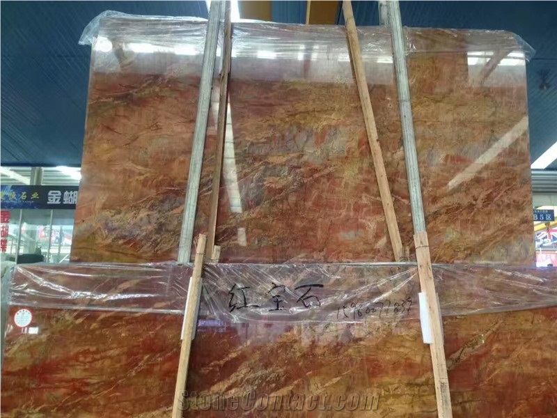 Quarry Direct Supply Rosso Damasco Marble Black Gold Marble Italian Red Marble Thin Tiles & Flooring Tiles & Wall Cladding & Slabs, Polished Luxury Red Marble Tiles & Slabs for Interior Decoration