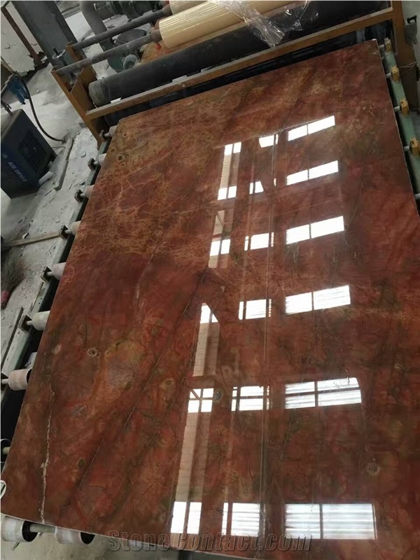 Quarry Direct Supply Rosso Damasco Marble Black Gold Marble Italian Red Marble Thin Tiles & Flooring Tiles & Wall Cladding & Slabs, Polished Luxury Red Marble Tiles & Slabs for Interior Decoration