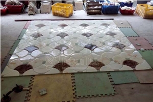 White Onyx & Dark Emperador Marble Mosaic Tiles