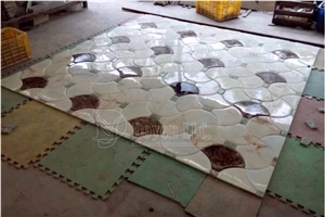 White Onyx & Dark Emperador Marble Mosaic Tiles