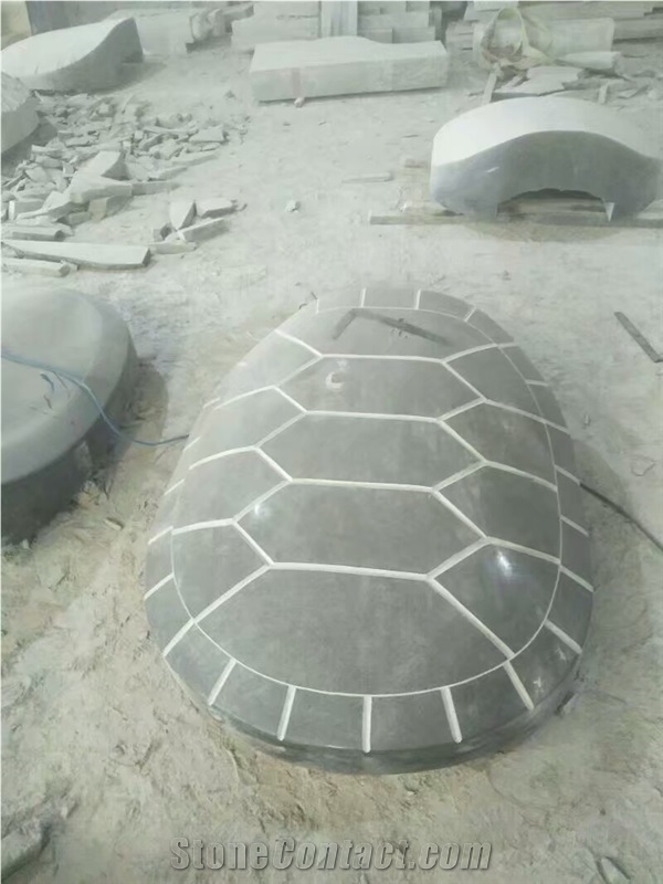 Blue Stone Carving Turtle Sculpture for Garden and Beach