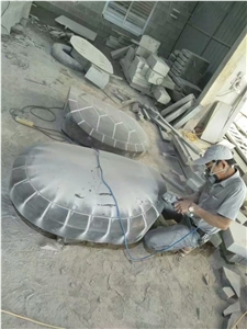 Blue Stone Carving Turtle Sculpture for Garden and Beach