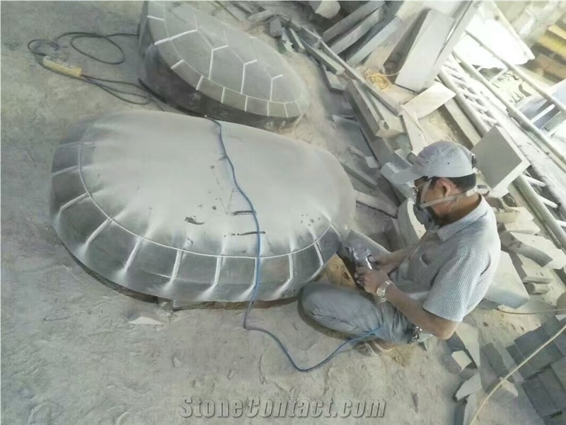 Blue Stone Carving Turtle Sculpture for Garden and Beach