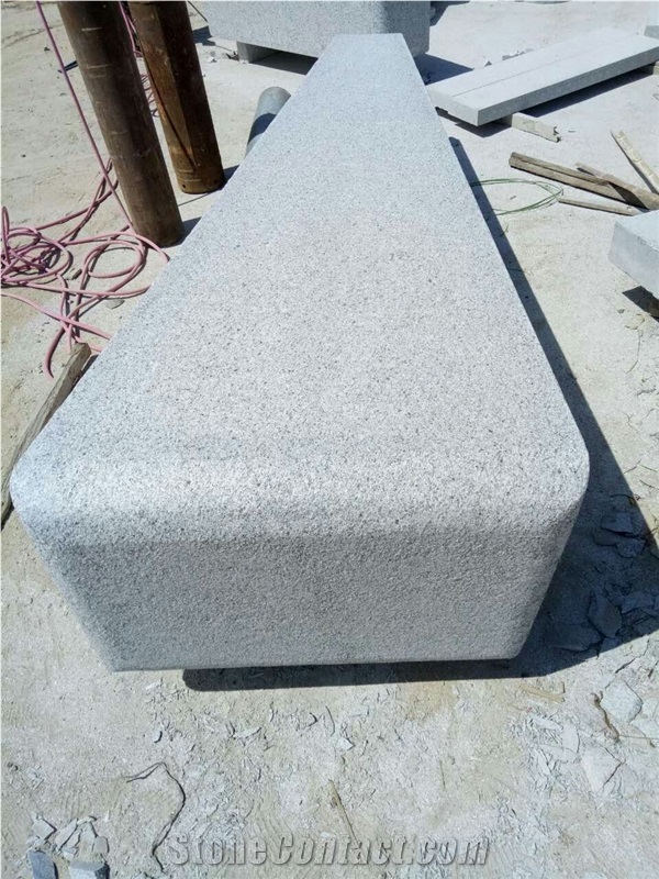 G358 Silver Grey Granite Flame Surface Park Bench Blocks Steps for Garden