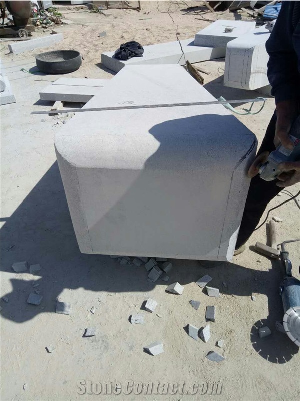 G358 Silver Grey Granite Flame Surface Park Bench Blocks Steps for Garden