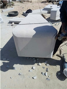 G358 Silver Grey Granite Flame Surface Park Bench Blocks Steps for Garden