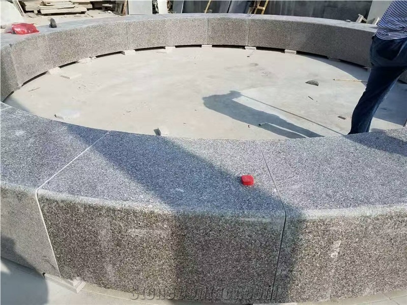 G361 Brown Pink Granite Garden Curved Border Stone Sitting Blocks Competitive Prices