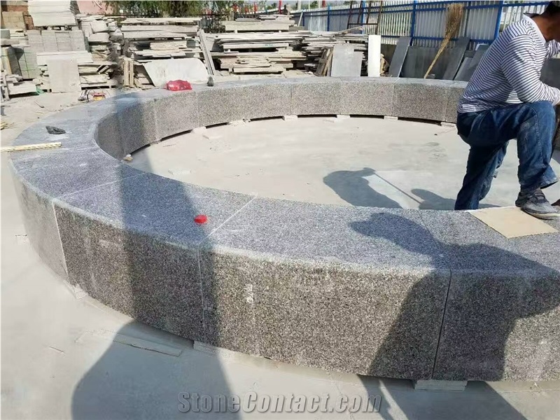 G361 Brown Pink Granite Garden Curved Border Stone Sitting Blocks Competitive Prices
