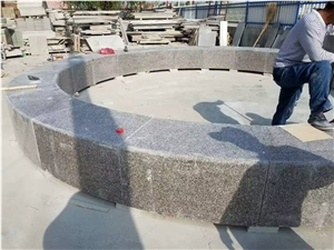 G361 Brown Pink Granite Garden Curved Border Stone Sitting Blocks Competitive Prices