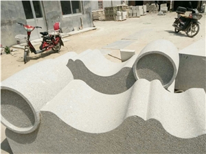 Light Grey Granite Shaped Carving External Bench and Garden Border Stone